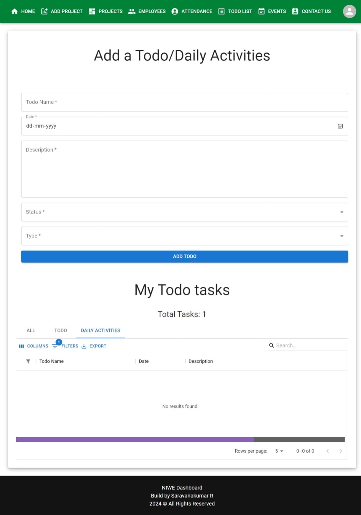 Add/View Todo List